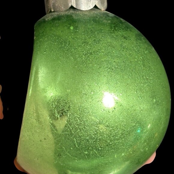 Blown Glass Indent Reindeer Pipe Cleaner Snow Diorama Christmas Ornament Germany - Picture 3 of 7